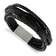 Black Leather and Stainless Steel Brushed Braided Multi-Strand 8.25-inch Bracelet
