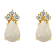7x5mm Pear Shape Opal with Diamond Accents 14k Yellow Gold Stud Earrings