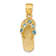 14k Yellow Gold 3D Textured Cubic Zirconia December Birthstone Flip Flop Pendant