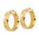 14k Yellow Gold Polished Textured 15/16" Hoop Earrings