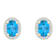 7x5mm Oval Blue Topaz And Created White Sapphire 10k Yellow Gold Halo
Stud Earrings