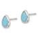 Rhodium Over Sterling Silver Polished Blue Created Opal Teardrop Stud Earrings
