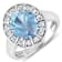 3.32ctw Blue Aquamarine and Diamond 14K White Gold Halo Ring