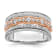 14K Two-tone White and Rose Gold Diamond Wedding Band 1.03ctw