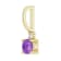 14K Yellow Gold 4mm Amethyst and Diamond Pendant