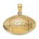 14k Yellow Gold 3D Textured and Brushed Football Horizontal Pendant