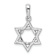Rhodium Over 14k White Gold Textured Star of David Pendant