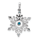 Rhodium Over 14k White Gold Blue and White Diamond Snowflake Pendant
