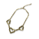 Gold Tone, AB Rose Crystal Heart Necklace.