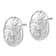 Rhodium Over 14k White Gold 16.1mm Textured Large Sand Dollar Stud Earrings