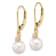 14K Yellow Gold 7-8mm Round White Akoya Cultured Pearl 0.10 cttw Diamond
Dangle Leverback Earrings