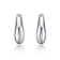 Artistic Puffy Hoop Earrings In Rhodium Over Brass