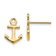 14k Yellow Gold Anchor Stud Earrings