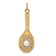 14k Yellow Gold Textured Tennis Racquet with Freshwater Pearl Charm