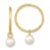 14K Yellow Gold 5-6mm Round White Freshwater Cultured Pearl Hoop Earrings