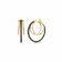 14K Yellow Gold Over Sterling Silver Acrylic Multi-Hoop Earrings in Blackberry