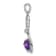 Rhodium Over 14k White Gold Amethyst and Diamond Heart Pendant