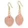 24k Rose Gold Dipped Aspen Leaf Shepherd Hook Earrings