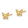 14k Yellow Gold Polished Butterfly Stud Earrings