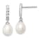Rhodium Over Sterling Silver 8-9mm White Freshwater Cultured Pearl Cubic
Zirconia Post Earrings