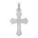 Rhodium Over 14k White Gold Textured Diamond Accented Fleur De Lis Cross Pendant
