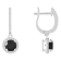 6mm Round Black Onyx 1/3 ctw Diamond Rhodium Over Sterling Silver Halo
Dangle Earrings