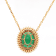 3.50 Ctw Emerald and 0.46 Ctw White Diamond Pendant in 14K YG