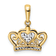 14K Yellow Gold with White Rhodium Diamond-Cut Heart Crown Pendant