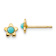 14k Yellow Gold Polished 5mm Turquoise Star Stud Earrings