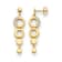 14K Yellow Gold Diamond Circle Dangle Post Earrings