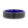 RIGEL Flat Beveled Edges Black Tungsten Ring with Brushed Center and
Vibrant Blue Ceramic Inside 6mm