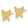 14K Yellow Gold Butterfly Post Earrings