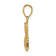 14k Yellow Gold Polished and Textured Claddagh Pendant