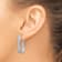 Rhodium Over 14k White Gold Satin 1 1/8" Oval Hoop Earrings