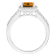 8x6mm Emerald Cut Citrine 1/4 ctw Diamond Rhodium Over Sterling Silver
Halo Ring