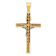 14K Two-tone Gold  Textured INRI Crucifix Pendant