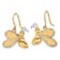 14k Yellow Gold and Rhodium Over 14k Yellow Gold Diamond-cut Bee Dangle Earrings