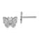 Rhodium Over 14k White Gold Textured Butterfly Stud Earrings