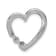Rhodium Over 14k White Gold Diamond Heart Chain Slide