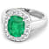 3.01ctw Green Emerald and Diamond 14K White Gold Halo Ring