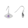 Amethyst Rhodium Over Sterling Silver Evil Eye Earrings