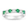 0.75ctw Emerald and Diamond Band Ring in 14k White Gold