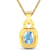 1.65ctw 14K Yellow Gold Aquamarine and White Diamond Pendant with 18
inch Cable Chain