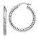 Rhodium Over 14k White Gold 1 1/8" Diamond-Cut Round Hoop Earrings