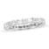 14K White Gold Round and Baguette Diamond Eternity Ring 1.50ctw