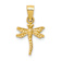 14k Yellow Gold Textured Dragonfly Pendant