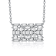 Baguette CZ Rectangular Cluster Pendant Necklace In Sterling Silver