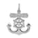 Rhodium Over Sterling Silver Mariner Cross Pendant