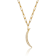 Crescent Moon CZ Charm Necklace In 14K Gold Over Brass