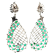 9.30 Ctw Emerald and 2.45 Ctw White Diamond Earring in 14K WG